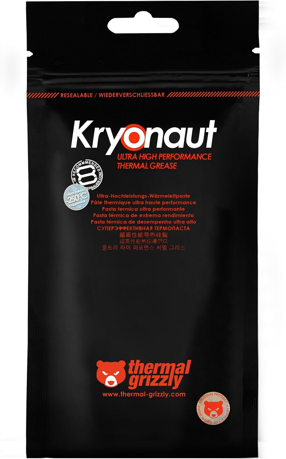 Thermal Grizzly Kryonaut High Performance 5.55 Gram/1.5 ml Thermal Paste Thermal Grizzly Kryonaut High Performance 5.55 Gram/1.5 ml Thermal Paste